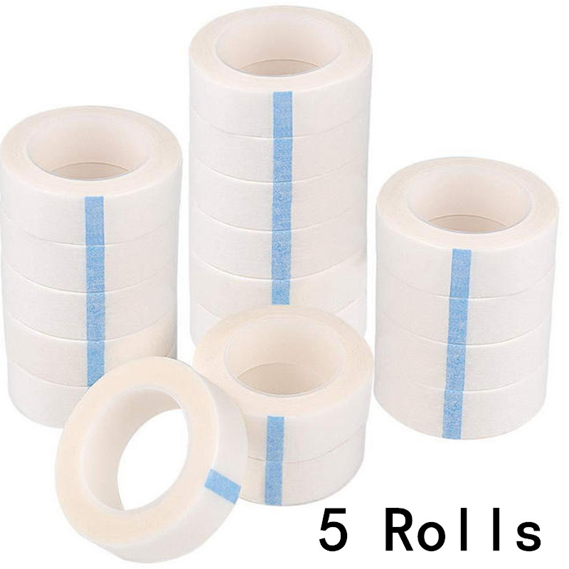Tape Breathable Lash - 5 Rolls White Eyelash Tape Adhesive