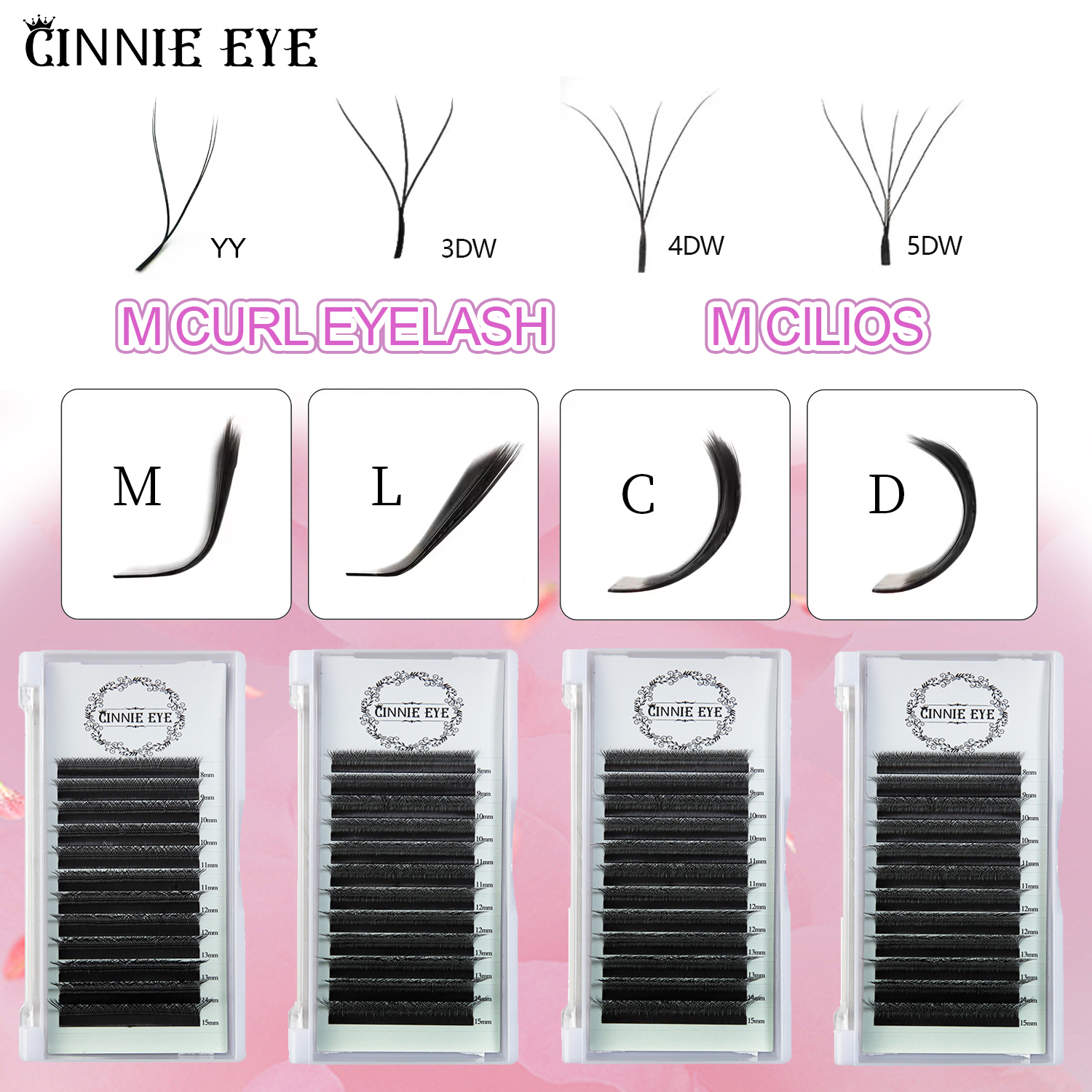 Eyelash Extension Yy - New 5DW M Curl Eyelash Extensions
