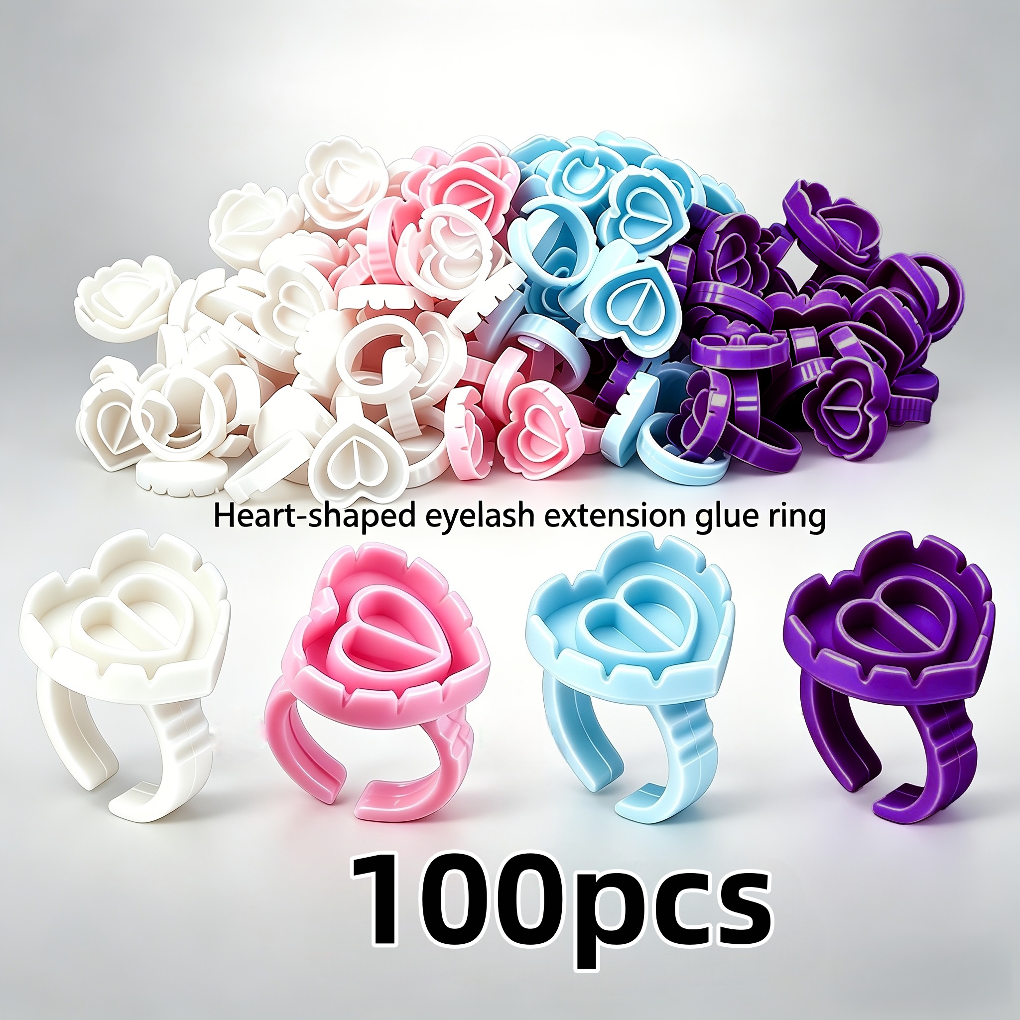 100PCSHeart Eyelash Glue Rings – Eyelash Extension Jakarta Bewertung und Preis