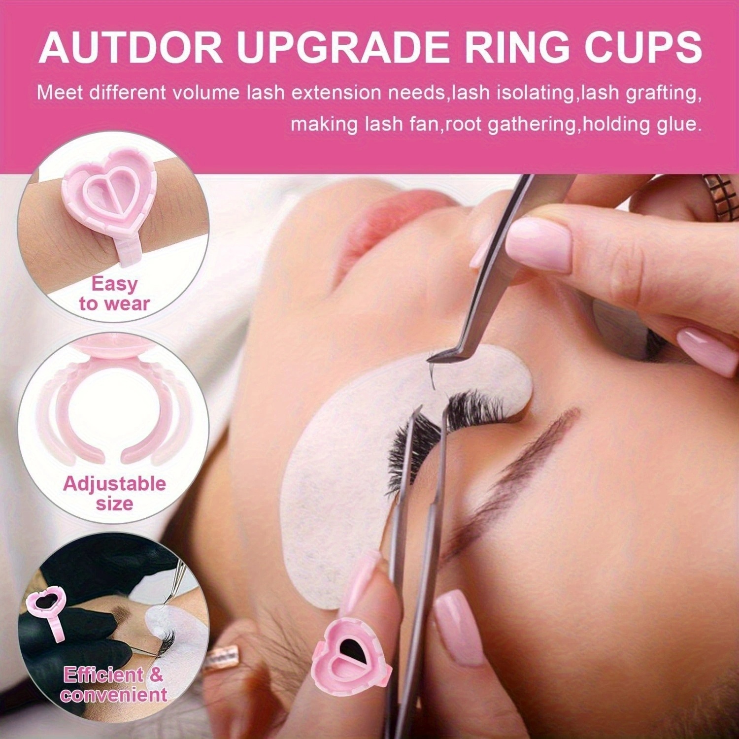 100PCSHeart Eyelash Glue Rings – Eyelash Extension Jakarta Bewertung und Preis