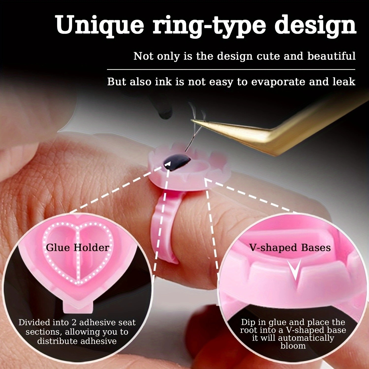 100PCSHeart Eyelash Glue Rings – Eyelash Extension Jakarta Bewertung und Preis